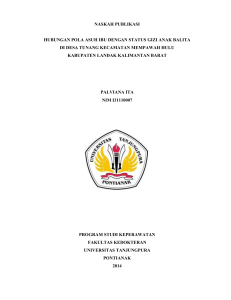 naskah publikasi hubungan pola asuh ibu dengan