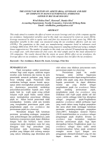 the effect of return on assets (roa), leverage and size of company in