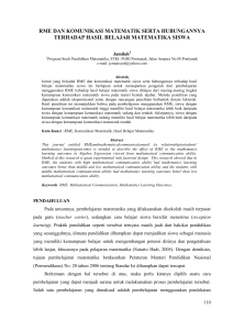 rme dan komunikasi matematik serta hubungannya terhadap hasil