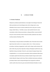 1 II. LANDASAN TEORI 1.1 Struktur Pendanaan Manajemen