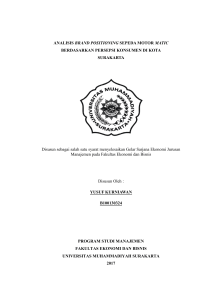 ANALISIS BRAND POSITIONING SEPEDA MOTOR MATIC