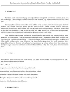 Keselamatan dan Kesehatan Kerja Kimia II: Bahan Mudah Terbakar