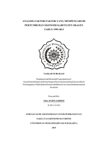 analisis faktor-faktor yang mempengaruhi pertumbuhan ekonomi