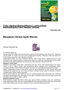 Rawa Lumbu|Obat Herbal Alami|Toko Herbal Online