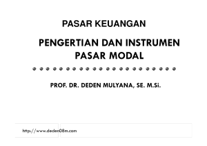 PENGERTIAN DAN INSTRUMEN PASAR MODAL