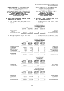 PT ABM INVESTAMA Tbk DAN ENTITAS ANAK CATATAN ATAS