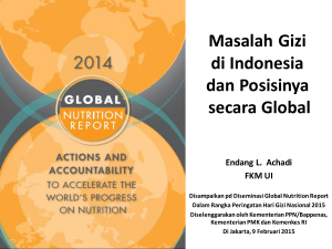 Masalah Gizi di Indonesia dan Posisinya secara Global