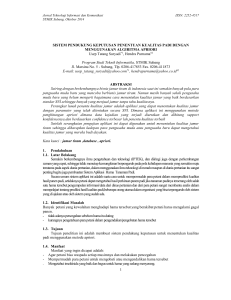 1 SISTEM PENDUKUNG KEPUTUSAN PENENTUAN KUALITAS