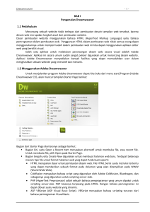 BAB I Pengenalan Dreamweaver 1.1 Pedahuluan 1.2