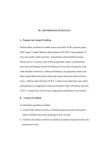 III. METODOLOGI PENELITIAN A. Populasi dan Sampel Penelitian
