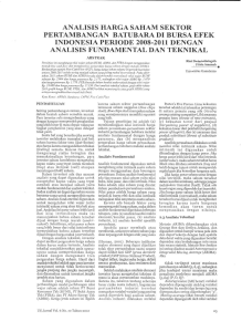 analisis harga saham sektor pertambangan