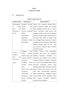 7 BAB 2 LANDASAN TEORI 2.1 State of the Art Tabel