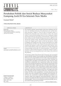 Perubahan Politik dan Sosial Budaya Masyarakat Gampong Aceh