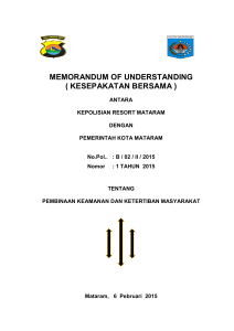 memorandum of understanding ( kesepakatan bersama )