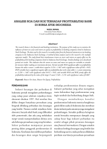 analisis roa dan roe terhadap profitabilitas bank di bursa efek