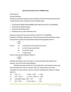 Universitas Gadjah Mada ANALISIS KUANTITATIF PERMINTAAN