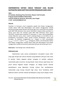 73 eksperimentasi metode diskusi terhadap hasil