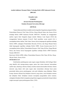 Analisis Indikator Ekonomi Makro Terhadap Defsit APBN Indonesia