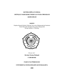 KETERAMPILAN SOSIAL DITINJAU DARI KEIKUTSERTAAN PADA