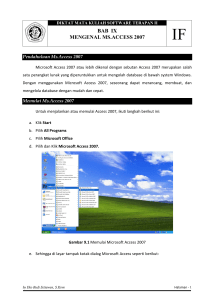 bab ix mengenal ms.access 2007