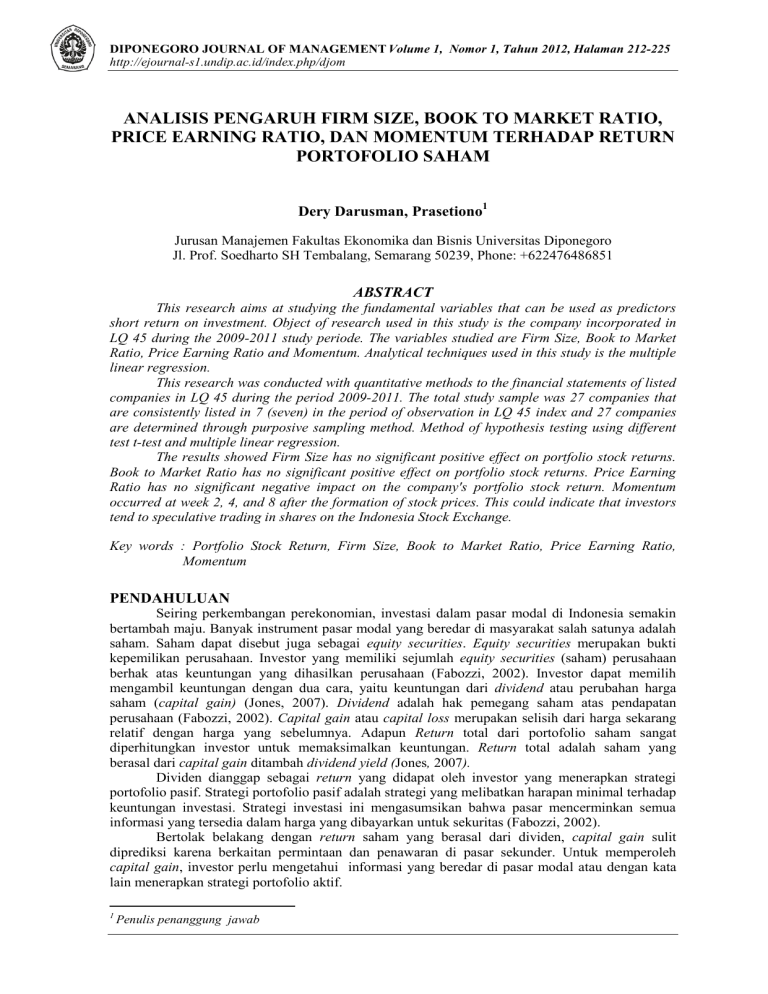 Analisis Faktor-Faktor Yang Mempengaruhi