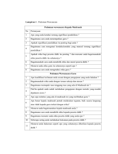 Lampiran 1 : Pedoman Wawancara Pedoman wawancara Kepala