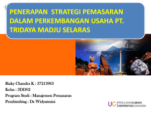 penerapan strategi pemasaran dalam perkembangan usaha pt