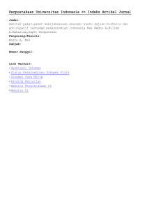 [Metadata] Sekitar paket-paket kebijaksanaan ekonomi suatu kajian