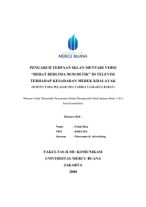 di televisi terhadap kesadaran merek khalayak fakultas ilmu