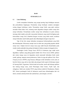 BAB I PENDAHULUAN I.1 Latar Belakang Listrik