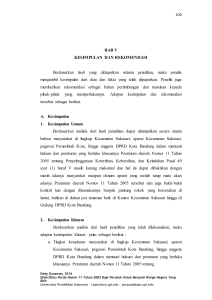 BAB V KESIMPULAN DAN REKOMENDASI Berdasarkan hasil yang