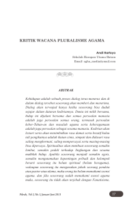 17 kritik wacana pluralisme agama