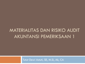 MATERIALITAS DAN RISIKO (TAMBAHAN) Tutut dewi astuti