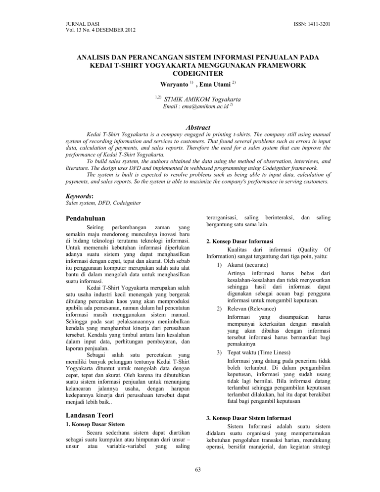 Analisis Dan Perancangan Sistem Informasi 4725