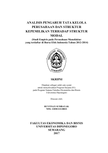 analisis pengaruh tata kelola perusahaan dan struktur kepemilikan