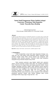 Suatu Studi Penggunaan Motor Induksi sebagai Generator