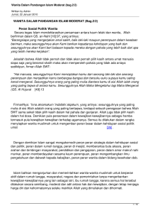 Wanita Dalam Pandangan Islam Moderat (bag.2/2)