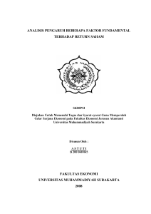 analisis pengaruh beberapa faktor fundamental terhadap return