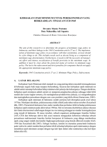 kebijakan upah minimum untuk perekonomian yang