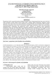 ANALISIS PENGELOLAAN KREDIT UNTUK