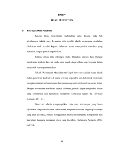 34 BAB IV HASIL PENELITIAN 4.1 Penyajian Data Penelitian