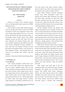 Volume 1 No.1 Januari - Juni 2013 Economic`s Journal