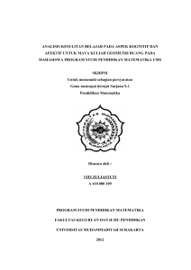 analisis kesulitan belajar pada aspek kognitif dan afektif untuk mata