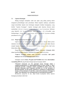 BAB II BAHAN RUJUKAN 2.1 Laporan Keuangan Bidang keuangan