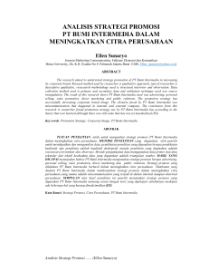 analisis strategi promosi pt bumi intermedia dalam meningkatkan