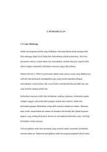 I. PENDAHULUAN 1.1 Latar Belakang Salah satu kegiatan pokok