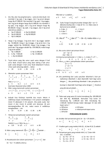 Persamaan Linier dan persamaan garis - matskanda