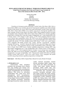 pengaruh struktur modal terhadap profitabilitas