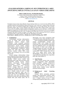 analisis kinerja jaringan multiprotocol label