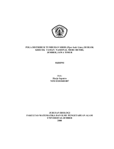 POLA DISTRIBUSI TUMBUHAN SIRIH (Piper